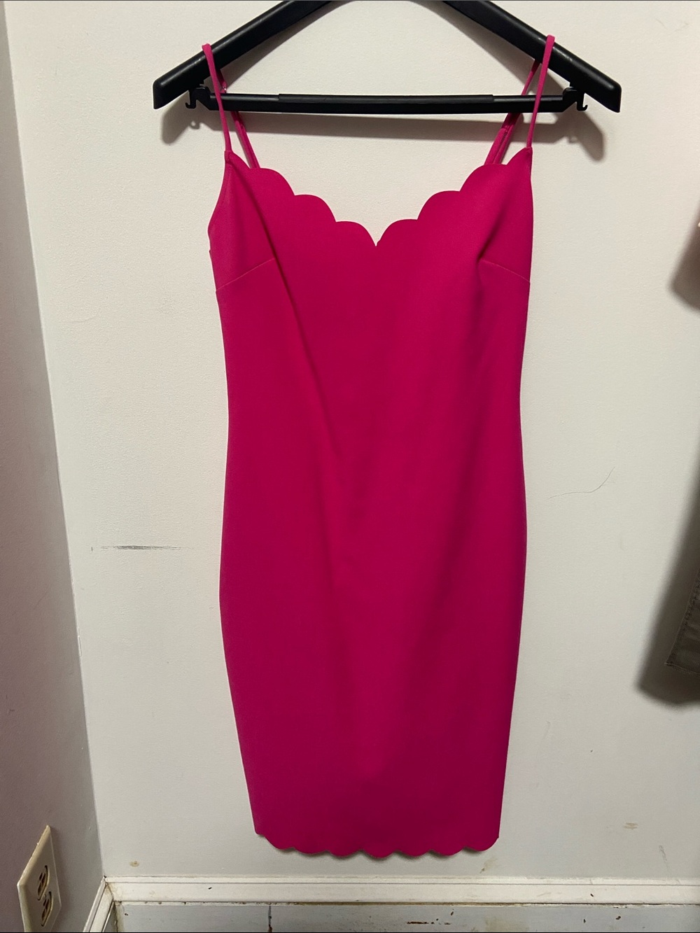 Likely Scallop Edge Spaghetti Strap Dress - Hot Pink
